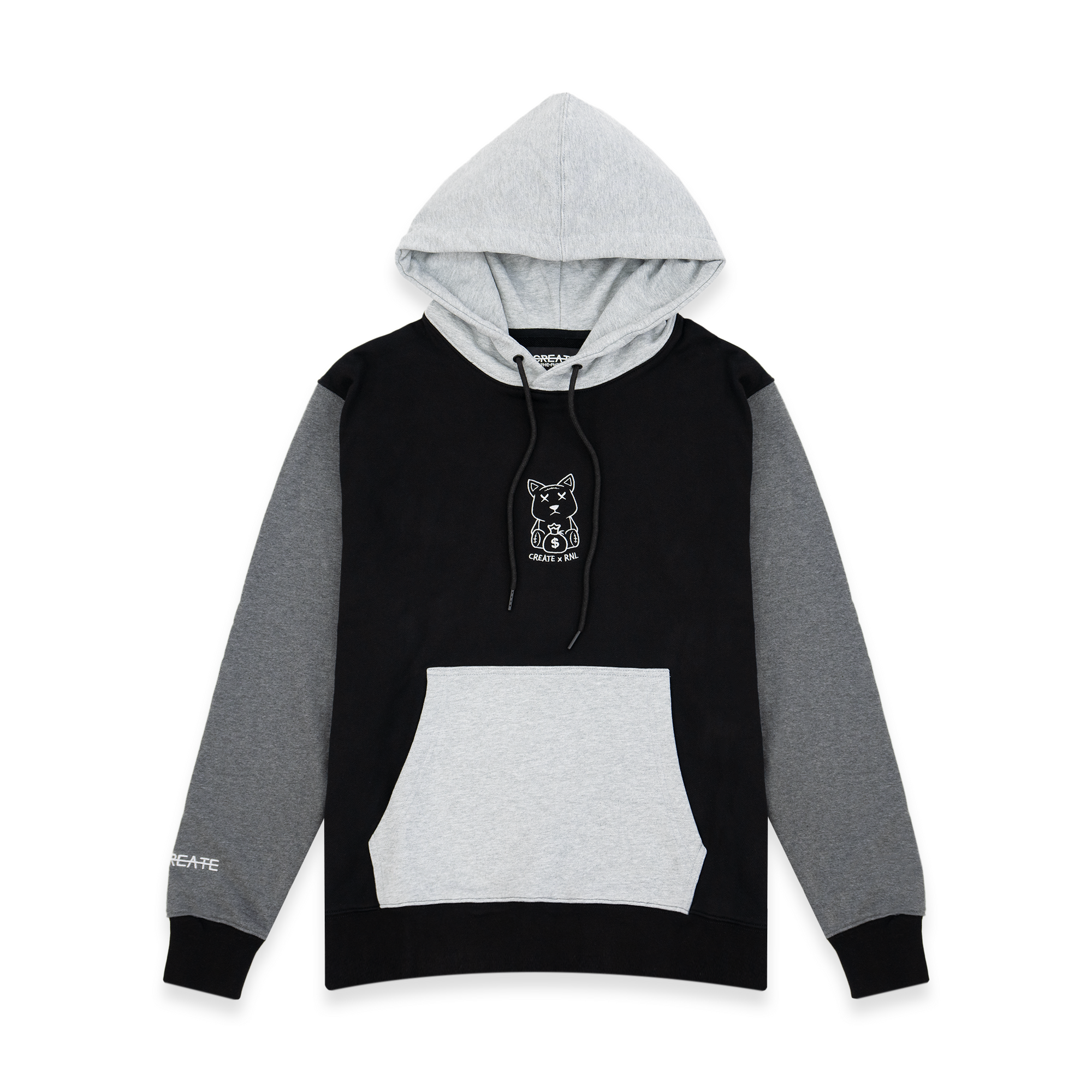 Black and white color block hoodie online